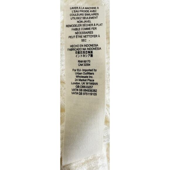 Free People Women's Ivory Spring Valley Lace Trim Lightweight Thermal Top Boho S - Picture 10 of 10